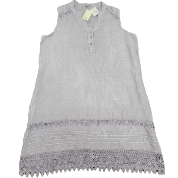 alessia pacini Dresses & Skirts - Alessia Pacini Pure Linen Maxi Dress Sleeveless Made in Italy Lilac Size 3X